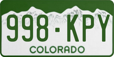 CO license plate 998KPY