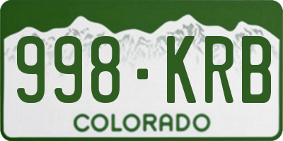 CO license plate 998KRB