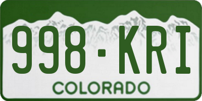 CO license plate 998KRI