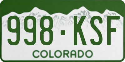 CO license plate 998KSF