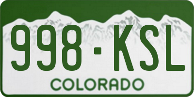 CO license plate 998KSL