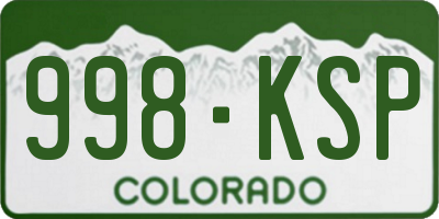 CO license plate 998KSP