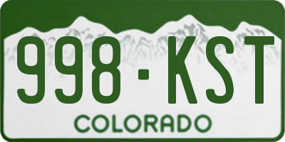 CO license plate 998KST