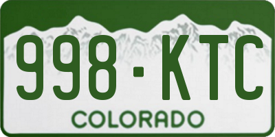 CO license plate 998KTC