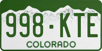 CO license plate 998KTE