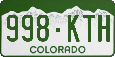 CO license plate 998KTH