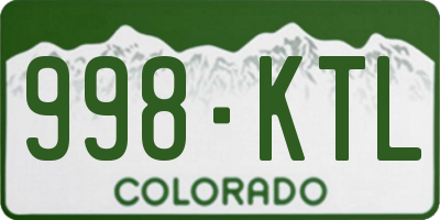 CO license plate 998KTL