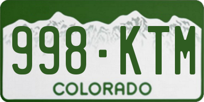 CO license plate 998KTM