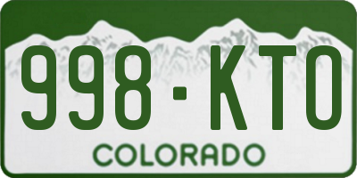 CO license plate 998KTO