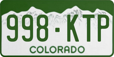 CO license plate 998KTP