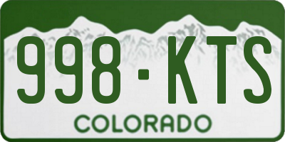CO license plate 998KTS