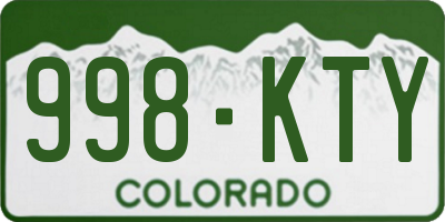CO license plate 998KTY