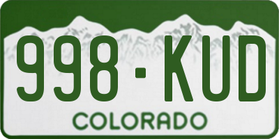 CO license plate 998KUD