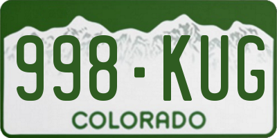 CO license plate 998KUG