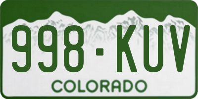 CO license plate 998KUV
