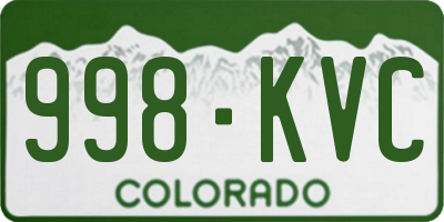 CO license plate 998KVC
