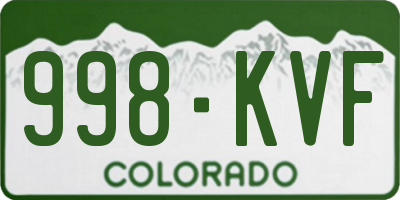 CO license plate 998KVF