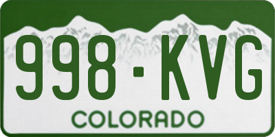 CO license plate 998KVG