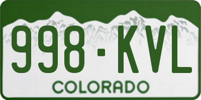 CO license plate 998KVL