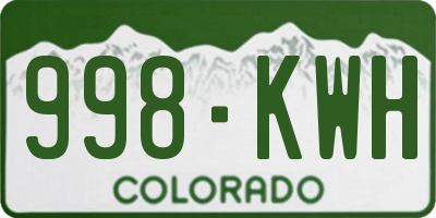 CO license plate 998KWH