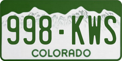 CO license plate 998KWS