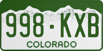 CO license plate 998KXB