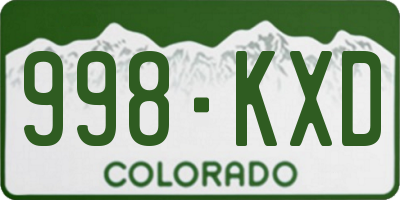 CO license plate 998KXD