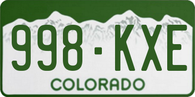 CO license plate 998KXE