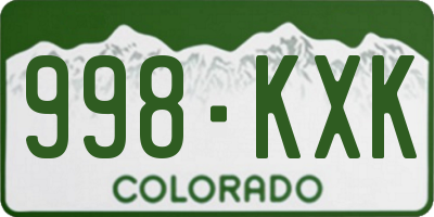 CO license plate 998KXK