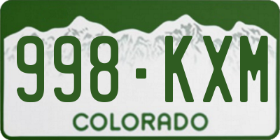 CO license plate 998KXM