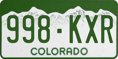 CO license plate 998KXR