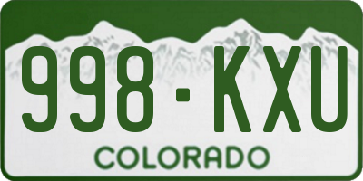 CO license plate 998KXU