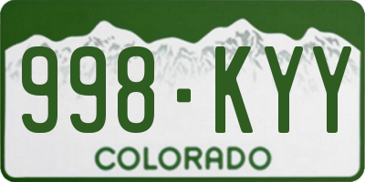 CO license plate 998KYY