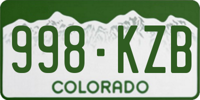 CO license plate 998KZB