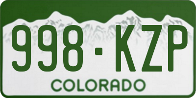 CO license plate 998KZP