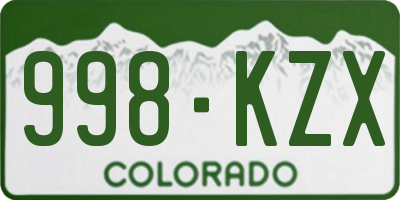 CO license plate 998KZX