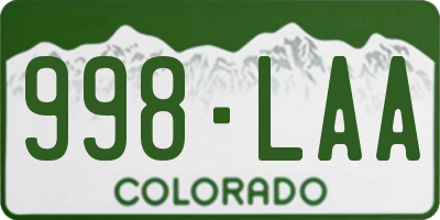 CO license plate 998LAA