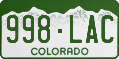 CO license plate 998LAC