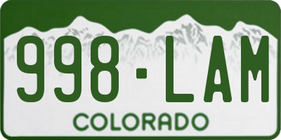 CO license plate 998LAM
