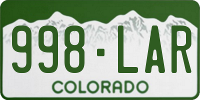 CO license plate 998LAR