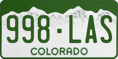 CO license plate 998LAS