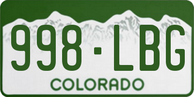 CO license plate 998LBG