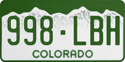 CO license plate 998LBH