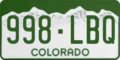 CO license plate 998LBQ