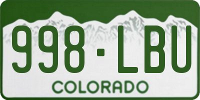CO license plate 998LBU