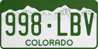 CO license plate 998LBV