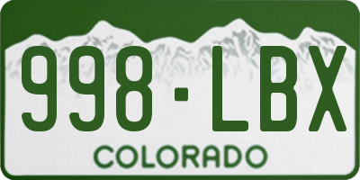 CO license plate 998LBX