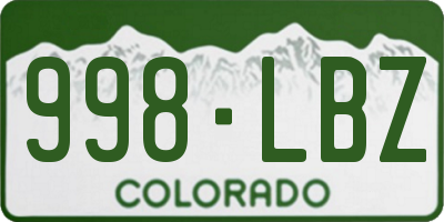 CO license plate 998LBZ