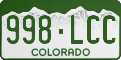 CO license plate 998LCC