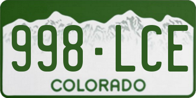 CO license plate 998LCE